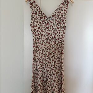 Rouge Floral Sleeveless Dress - Red and Cream
